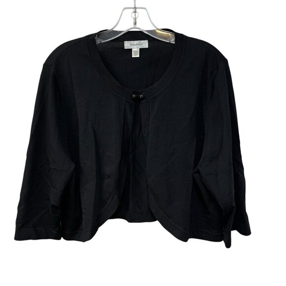 dressbarn Sweaters - Dressbarn Women’s Black Top Button Cropped Party Cardigan 18/20 Cover Up